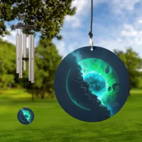 Emerald Lunar Core Cracking Open DALL-E AI Art Wind Chime