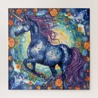 Gorgeous Blue Unicorn Jigsaw Puzzle