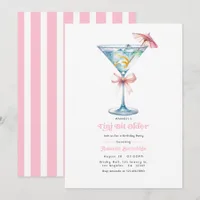 Calm Pink Tini Bit Older Martini Birthday Party Invitation