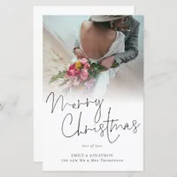 Budget Newlyweds Merry Christmas Photo Card