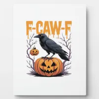 F-Caw-F Classic Halloween Raven Pumpkin Tee - Spoo Plaque