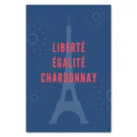 Liberté Égalité Chardonnay Funny Eiffel Tower Wine Tissue Paper