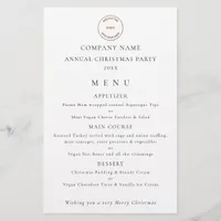 Budget Logo Company Christmas Party Menu