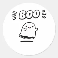 Little Boo Minimal Style Classic Round Sticker