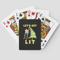 Let's Get Lit Funny Christmas Drinking Classic Poker Cards