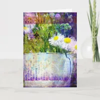 Flower Bouquet in Teacup All Occasions  Card