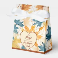 Elegant Maple Leaves Thankful Thanksgiving Heart  Favor Boxes