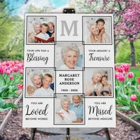 Funeral Memorial Remembrance Keepsake 6 Photo Foam Board
