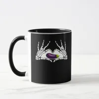 Eggplant Classic - Skeleton Hands Heart Mug