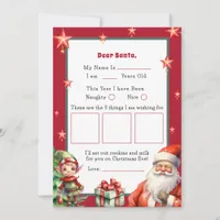 Personalized letter for Santa and Elf  Invitation