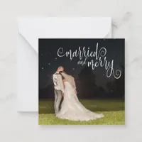 MINI | 1st Married Merry Script Photo Holiday Card