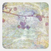 Berries Digital Collage Square Sticker