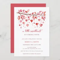 Showered with Love Valentines Day Baby Shower Invitation