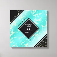 Elegant 11th Turquoise Wedding Anniversary Canvas Print