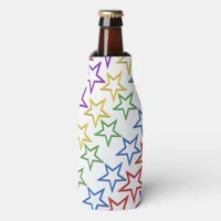 Can/Bottle Cooler - Rows of Colored Stars