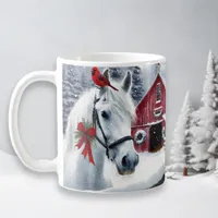 Beautiful Holiday Horse with Cardinal  Coffee Mug