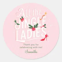 Jingle Ladies Night Out Modern Pink Pastel Holiday Classic Round Sticker