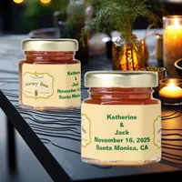 Wedding Honey Bee Customizable Text Label Honey Jar Favors