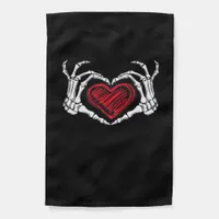Heart Hands Skeleton Garden Flag