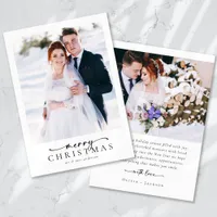 Elegant Merry Christmas Script Photo Holiday Card