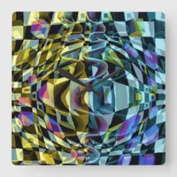 Optical Illusion distortion Square Wall Clock