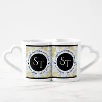 Elegant 18th Porcelain Wedding Anniversary Coffee Mug Set