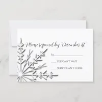 Snowflake Winter Wedding RSVP Response Card