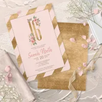 Gold Foil Stripes Blush ID756 Invitation