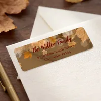 Rustic Watercolor Fall Leaves Return Address Label