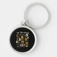 Tis The Season Halloween Icons Fall Design Keychain