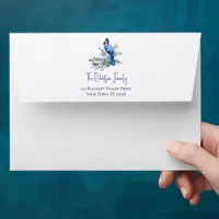 Watercolor Winter Blue Jay Christmas Holiday Envelope