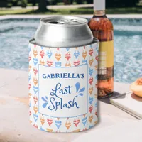 Fun "Last Splash" Theme Personalized Bachelorette Can Cooler