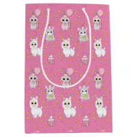 Pink Llama, Kitten and Mouse Girl's Birthday Medium Gift Bag