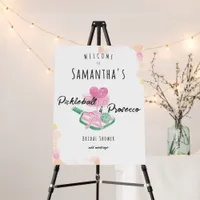 Pickleball & Prosecco Retro Couples Bridal Shower Foam Board