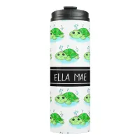 Personalized Cute Turtle Cartoon Name  Thermal Tumbler