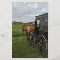 Amish Horse and Buggy at Sunset Stationery
