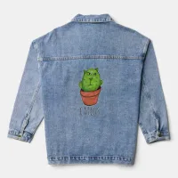 Catcus Funny Pet Cactus Kitty Art Denim Jacket