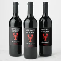 Red lobster party quote name black wine label
