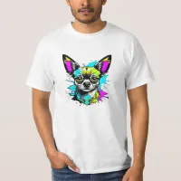 Chihuahua Cyberpunk style Art Dog Lover T-Shirt