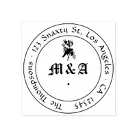 Raven Gothic Wedding Monogram Rubber Stamp