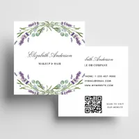 Lavender eucalyptus greenery QR code Square Business Card