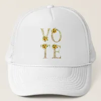 Gold Sunflowers Vote Trucker Hat