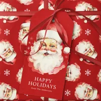 Red Vintage Retro Santa Claus Christmas Gift Tags