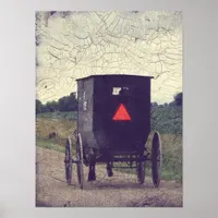 Amish Horse and Buggy, Crackle Effect Poster