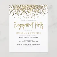PAPER Gold Glitter Engagement Party Invitation