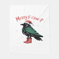 Merry Christmas F Caw F Vintage Classic Style Fleece Blanket