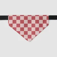 Red Pink Checkered Pet Bandana Collar