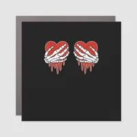 Anti Valentine Skeleton Heart Gothic Style Car Magnet