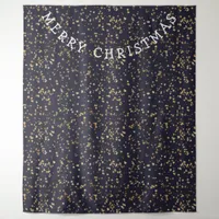 Starry Night Photo Background Merry Christmas Tapestry