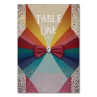 Colorful Elegant Rainbow Wedding Invitation  Table Number